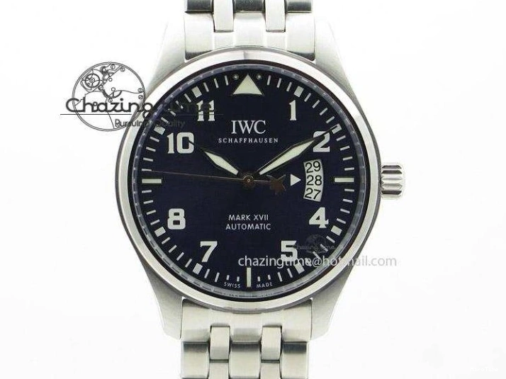 MIROTIME 0501 Mark XVIII IW327001 SS Mk Maker Best Edition Black Dial On Black Leather Strap A SunProtective 7299